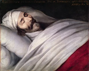 Cardinale Richelieu (1585-1642) sul letto di morte